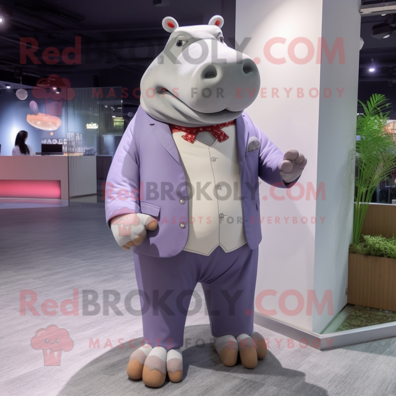 nan Hippopotamus mascot costume character dressed with a Suit and Anklets nan Hippopotamus mascot costume character dressed with a Suit and Anklets