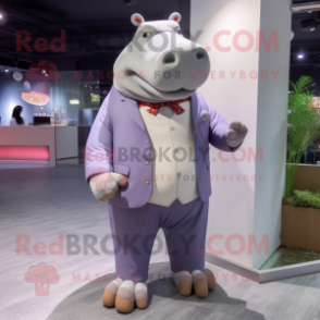 nan Hippopotamus mascot costume character dressed with a Suit and Anklets