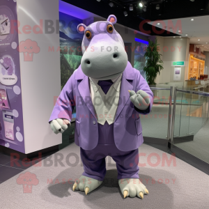 nan Hippopotamus mascot costume character dressed with a Suit and Anklets