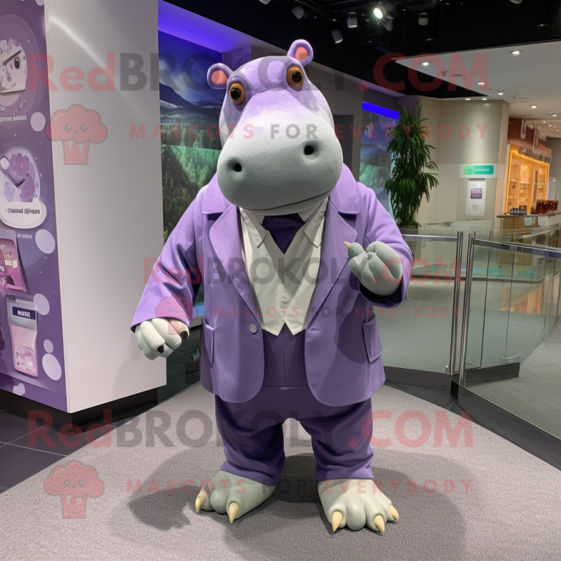 nan Hippopotamus mascot costume character dressed with a Suit and Anklets nan Hippopotamus mascot costume character dressed with a Suit and Anklets