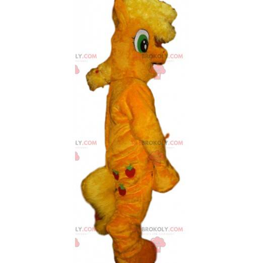 Gul pony maskot med sin skøre manke - Redbrokoly.com