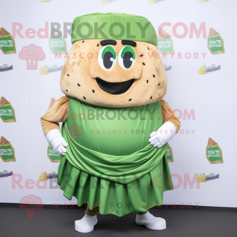 nan Falafel mascot costume character dressed with a Tank Top and Belts