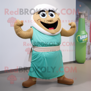 nan Falafel mascot costume character dressed with a Tank Top and Belts