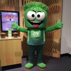 Forest Green Ramen mascot costume character dressed with a Henley Tee and Wallets