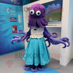 nan Kraken mascot costume character dressed with a Skirt and Gloves