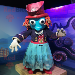 nan Kraken mascot costume character dressed with a Skirt and Gloves