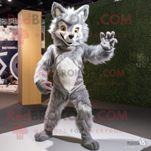 Silver Fox maskot kostym...