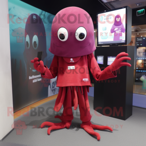 Maroon Squid mascotte...