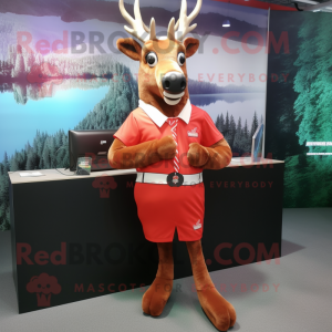 Red Deer maskot drakt figur...