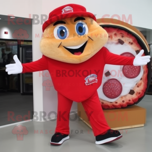 nan Pizza Slice mascot costume character dressed with a Jumpsuit and Shoe clips