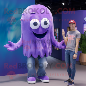 Purple Jellyfish mascotte...