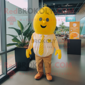 Gul Mango maskot drakt...