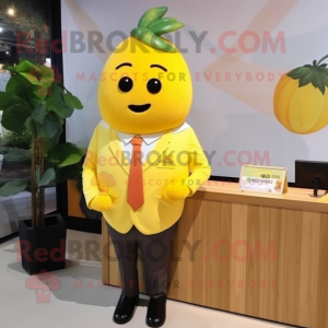 Gul Mango maskot kostume...