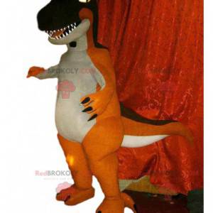 Mascote Tyrex laranja e marrom. Fantasia de Tyrex -