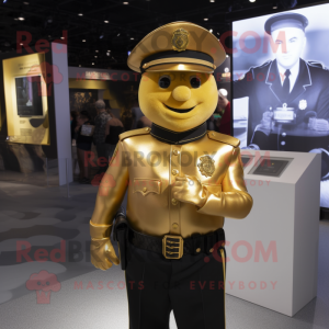Guld politibetjent maskot...