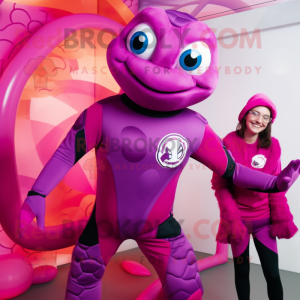 Magenta havskilpadde maskot...