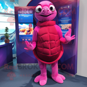 Magenta havskilpadde maskot...