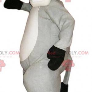 Mascotte d'âne gris super joyeux. Costume d'âne gris -