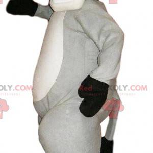 Super happy gray donkey mascot. Gray donkey costume -