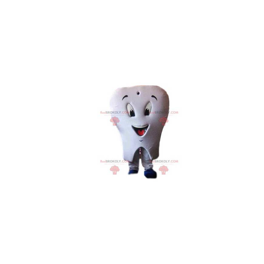 Mascotte de dent blanche avec une brosse à dents - Mascotte de dent blanche avec une brosse à dents -