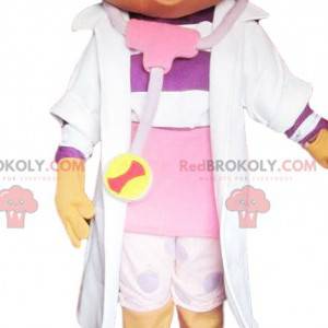 Menina mascote vestida de enfermeira - Redbrokoly.com
