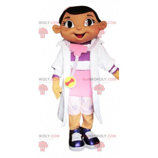 Mascotte de petite fille en tenue d'infirmière - Redbrokoly.com