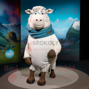 Hvit Buffalo maskot kostyme...