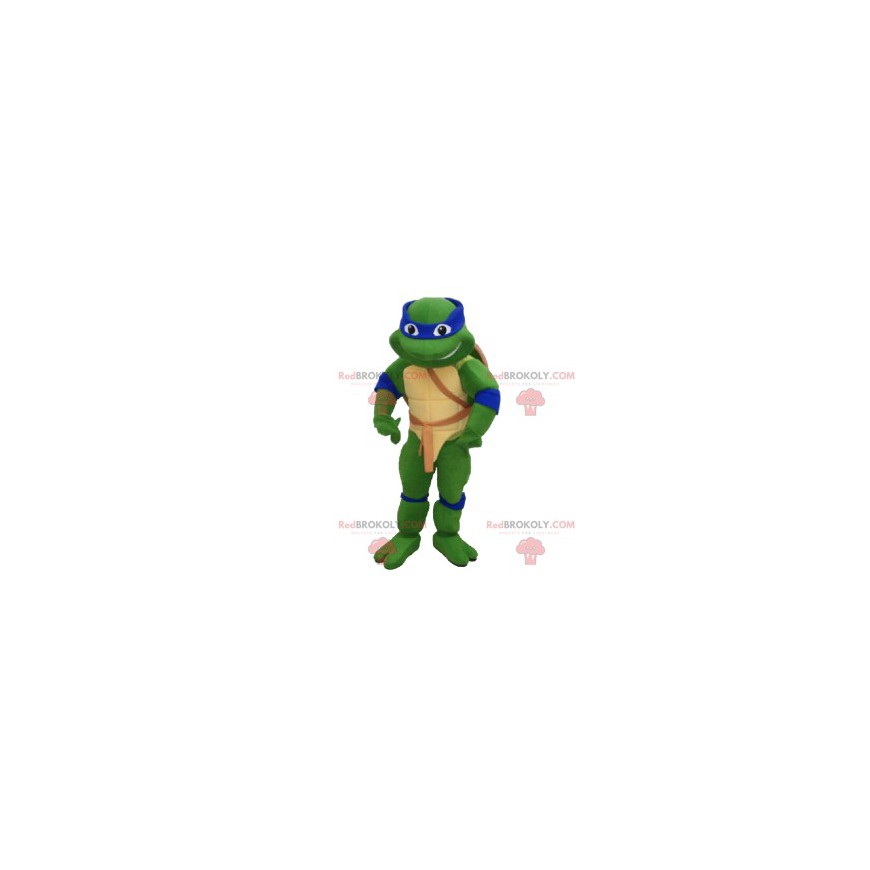 Mascotte de Leonardo, la Tortue Ninja avec un bandeau bleu - Mascotte de Leonardo, la Tortue Ninja avec un bandeau bleu -