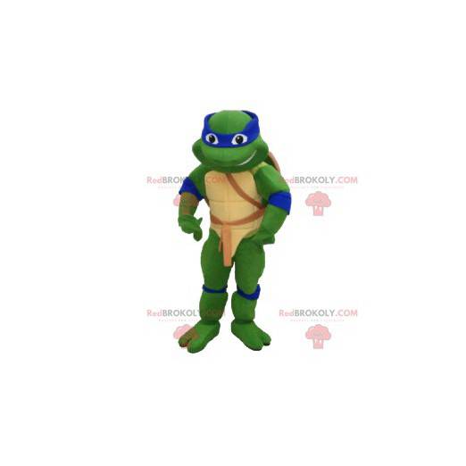 Mascot Leonardo, de Ninja Turtle met een blauwe hoofdband -