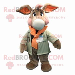 Peach Donkey maskot drakt...