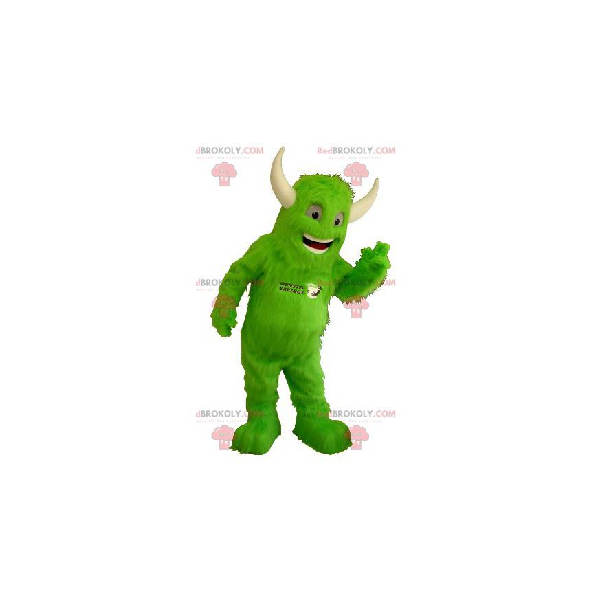 Alles haarige grüne Monstermaskottchen mit Hörnern - Alles haarige grüne Monstermaskottchen mit Hörnern -