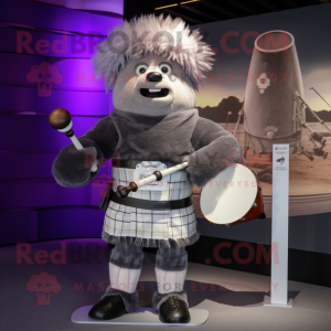Grå säckpipa maskot kostym...