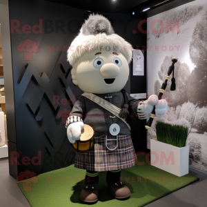 Grå säckpipa maskot kostym...