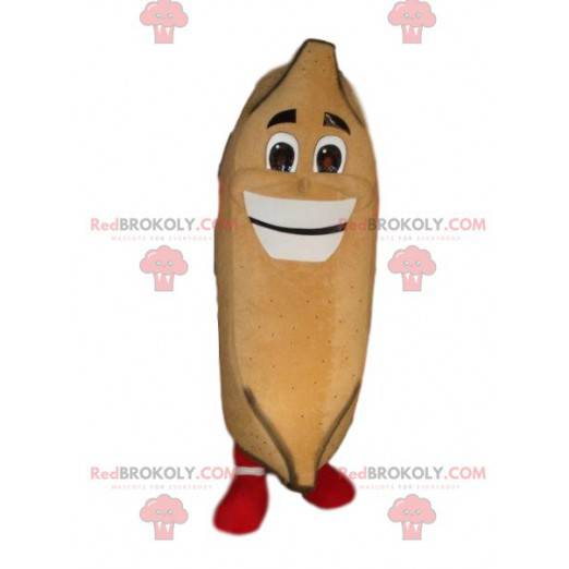 Meget smilende banan maskot. Banan kostume - Redbrokoly.com