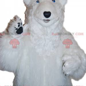 Mascote do urso polar majestoso. Fantasia de urso polar -