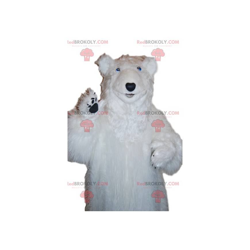 Mascotte d'ours polaire majestueux. Costume d'ours blanc -