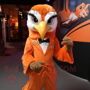 Orange Falcon maskot drakt...