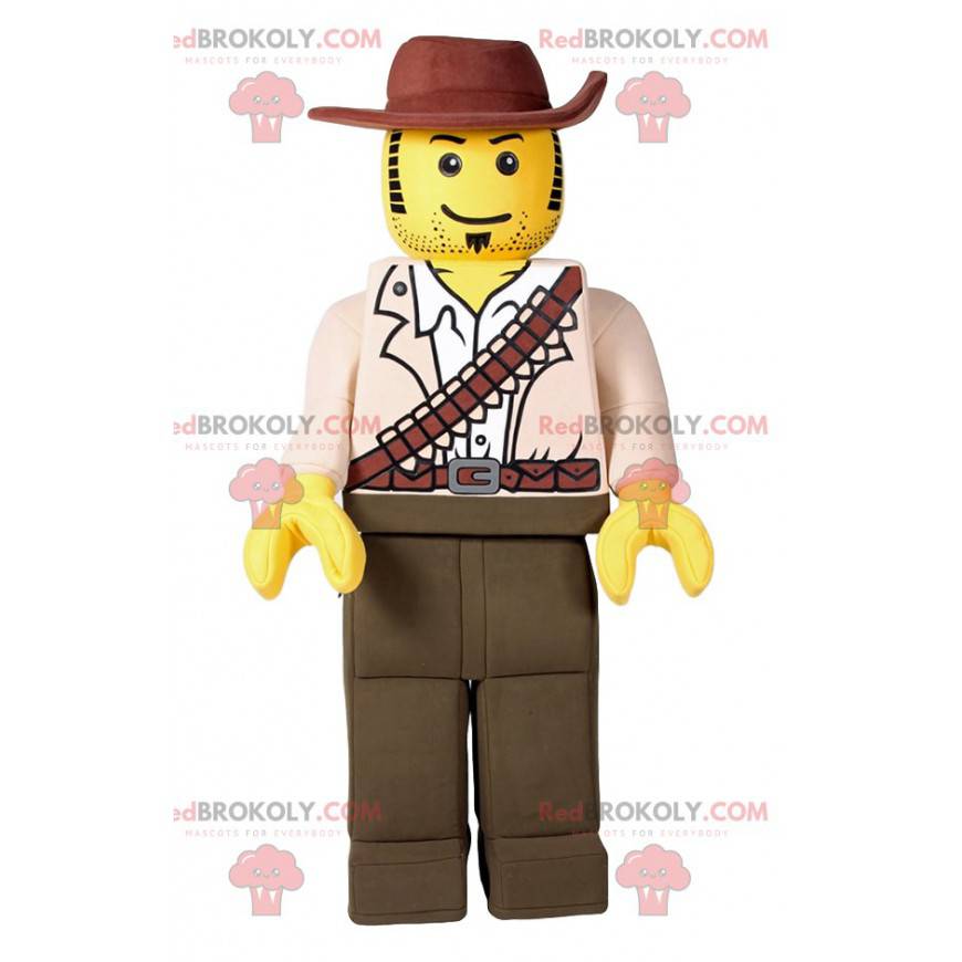 Mascotte de playmobil en tenue de cowboy - Redbrokoly.com