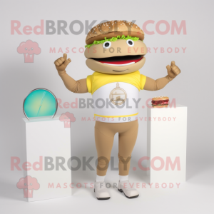 Beige hamburger maskot...