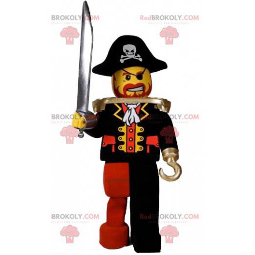 Mascotte de playmobil pirate avec un beau chapeau -