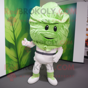 White Cabbage Leaf maskot...