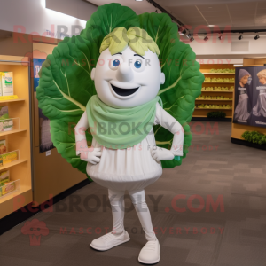 White Cabbage Leaf maskot...