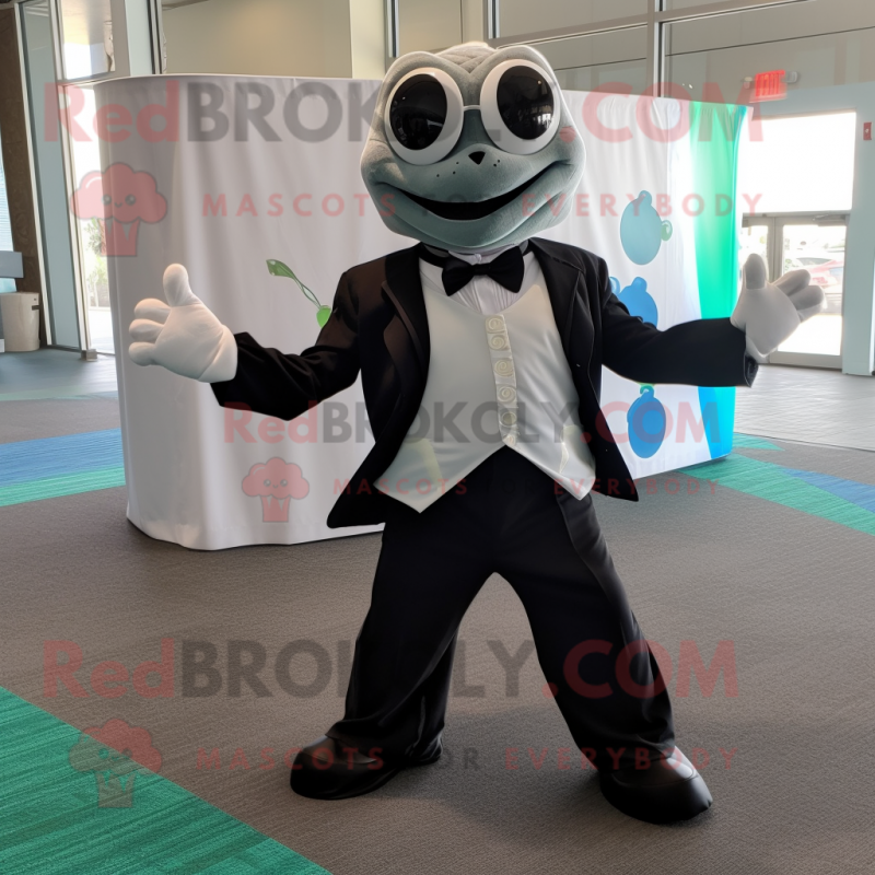 Gray Sea Turtle mascot costume character dressed with a Tuxedo and Bracelets