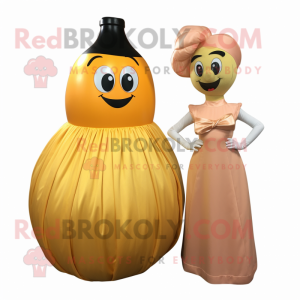 Peach fles mosterd mascotte...