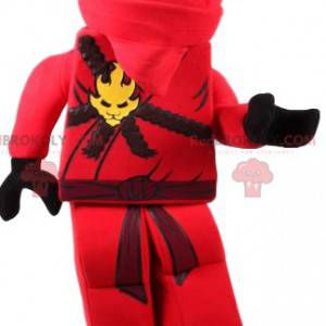 Maskot japonského bojovníka playmobil v červeném oblečení -