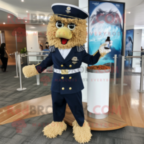 Navy Fried Chicken mascot costume character dressed with a Jeggings and Handbags