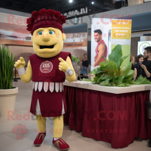 Rödbrun Caesar Salad maskot...