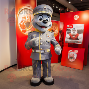 Silver Fire Fighter maskot...