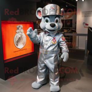 Silver Fire Fighter maskot...