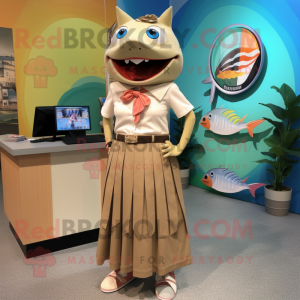 Tan Tuna maskot kostume...